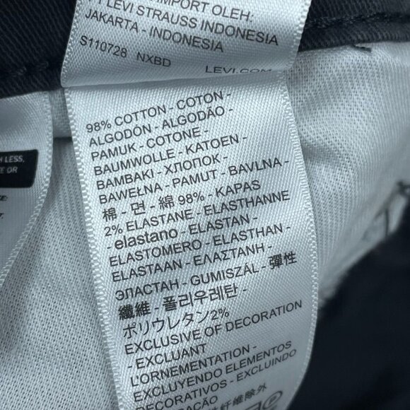 Levis 514 Mens Pants W38 L29 Straight Fit Stretch Black a0533 - Picture 5 of 8